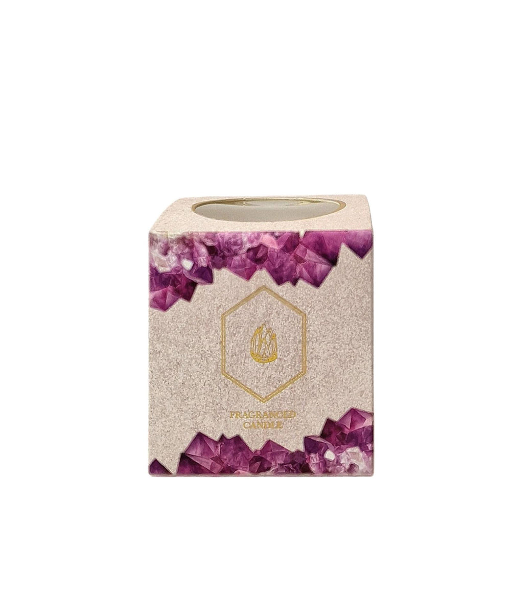 Candlepot With Amethyst Crystal Candle - Geko Products