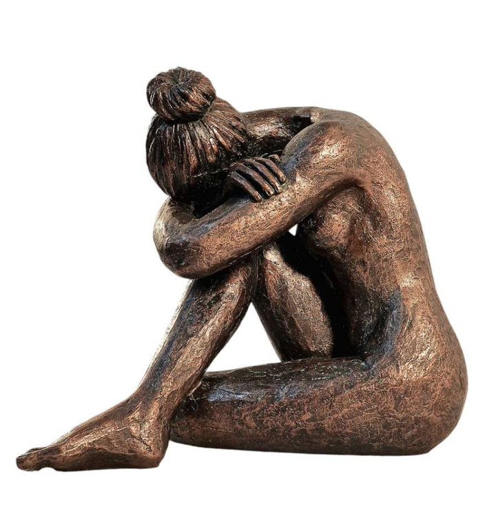 Sitting Woman Statue Bronze Style 41cm - Geko Products