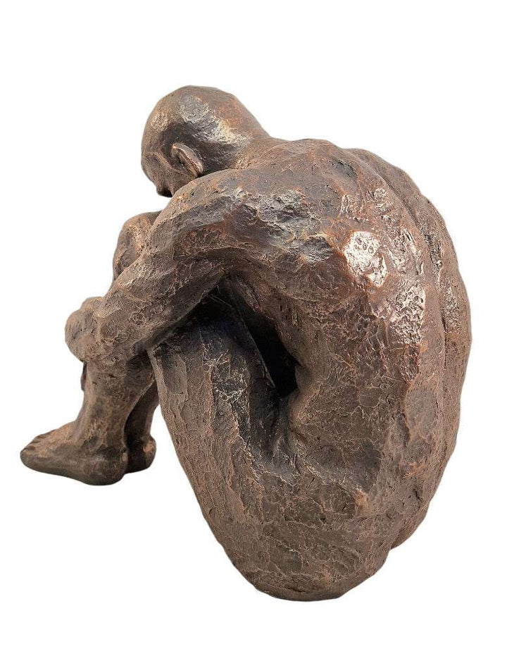 Sitting Man Bronze Style Statue 44.5cm - Geko Products