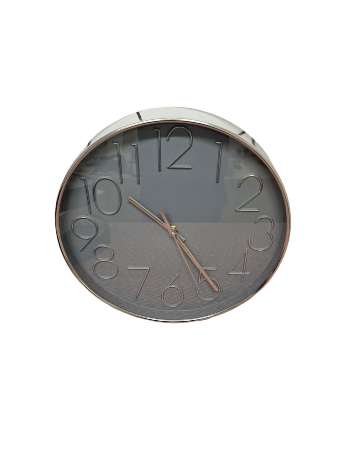 Silver Wall Clock 30cm - Geko Products - 1