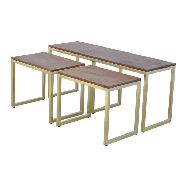 Chunky Gold Table Set of 3-Smiddy Furniture