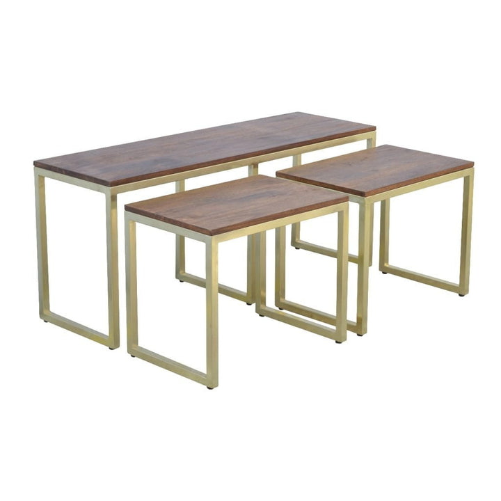 Chunky Gold Table Set of 3-Smiddy Furniture