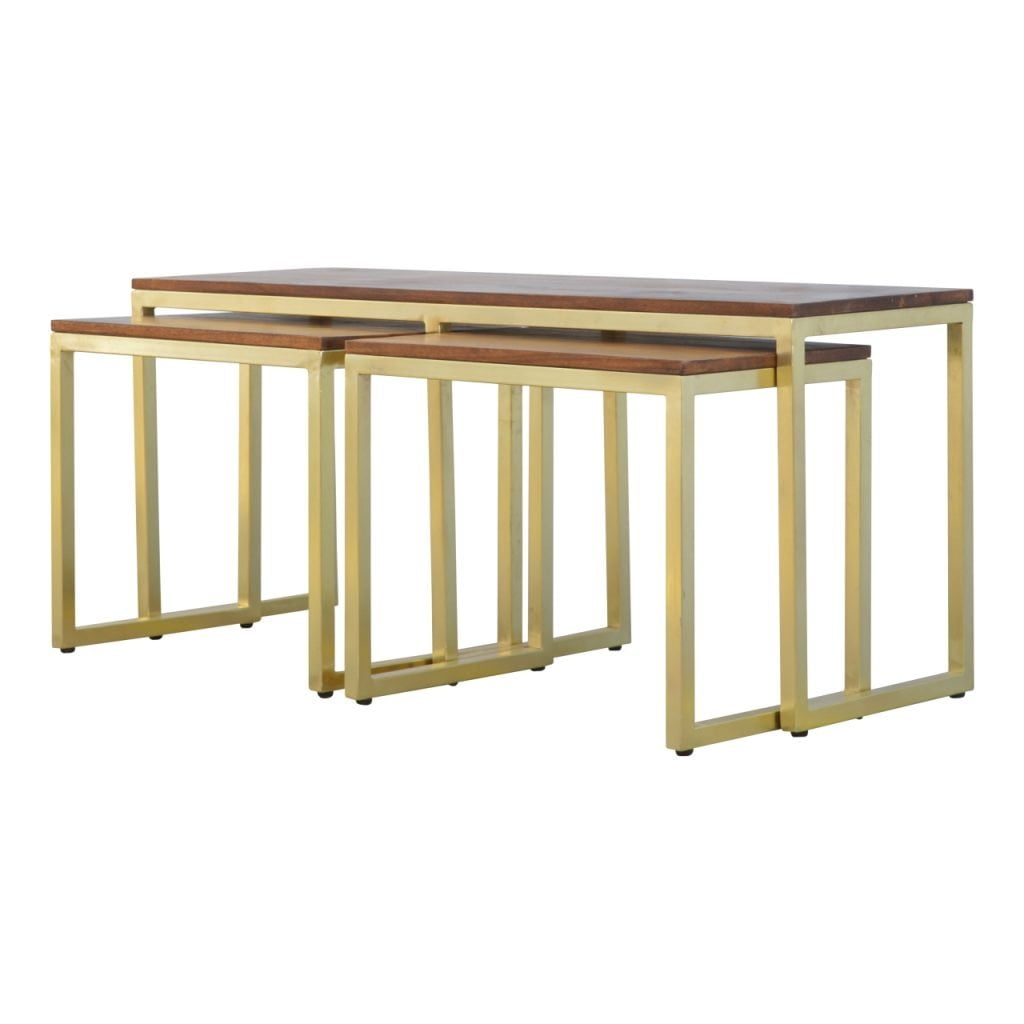 Chunky Gold Table Set of 3-Smiddy Furniture