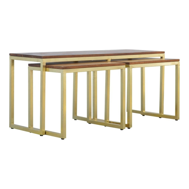 Chunky Gold Table Set of 3-Smiddy Furniture