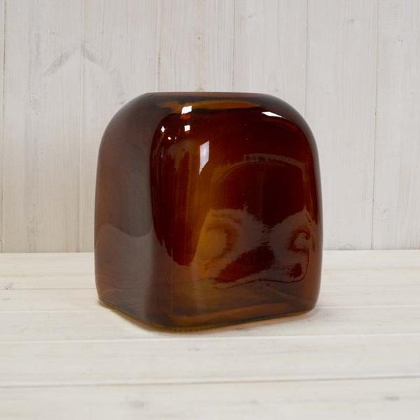 Burnt Amber Square Bubble Vase