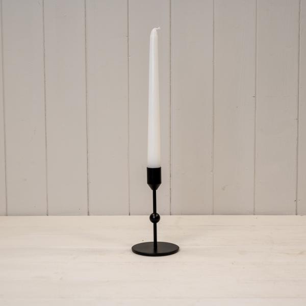 Small Black Single Candle Holder with Ball Detail