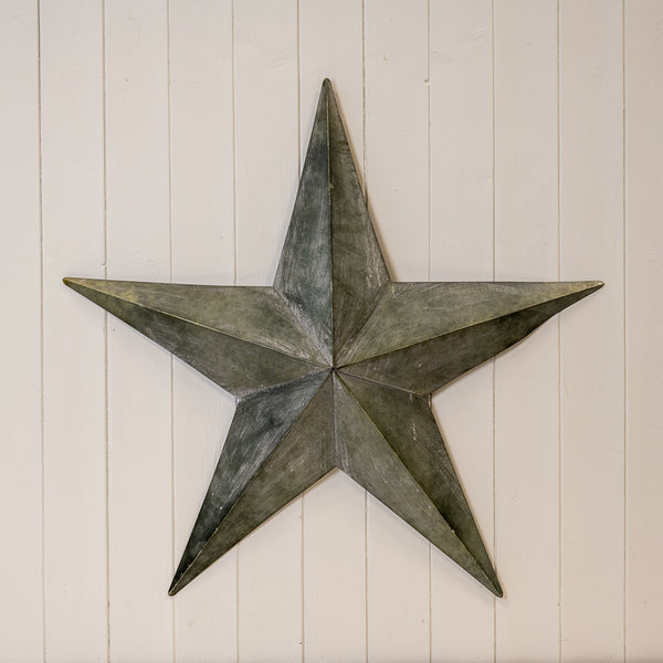 Natural Grey Metal star decorations