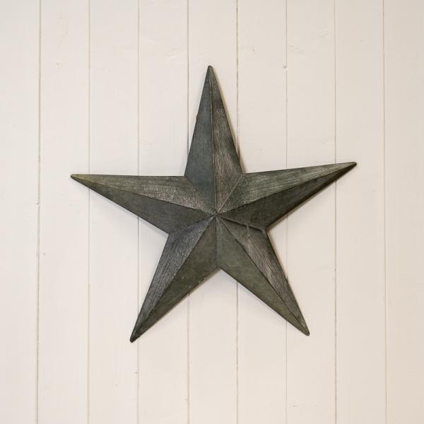 Natural Grey Metal star decorations