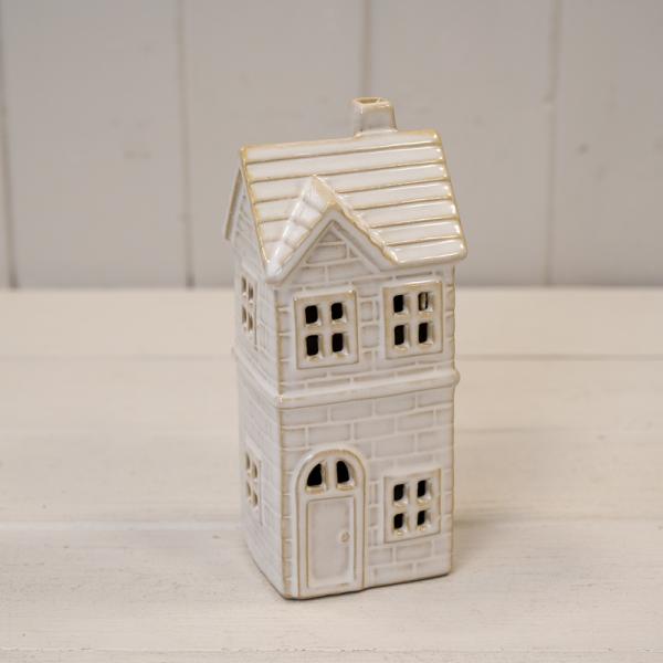 Small Glazed Ceramic LED Townhouse with 6-Hour Timer