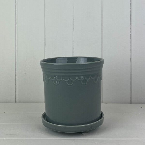 Grey Saucer Pot 15cm