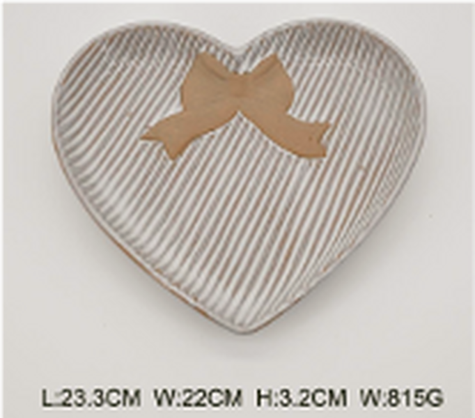 Large Heart Plate with Bow Detail