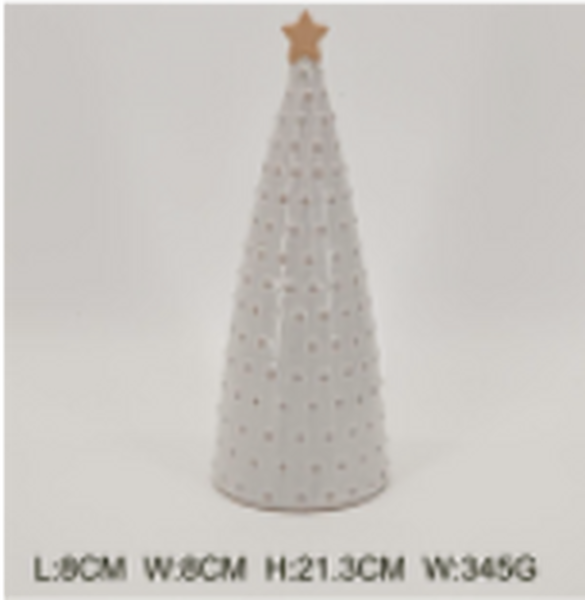 Small Stoneglazed Bobbin Tree with Gold Star