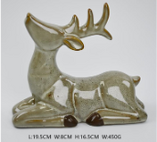 Sitting Fawn Brown Reindeer Ornament