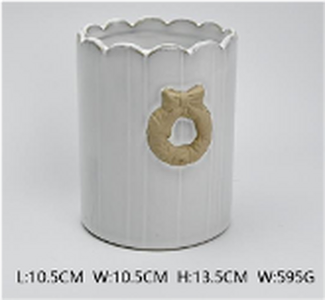 Stoneglazed Christmas Wreath Pot