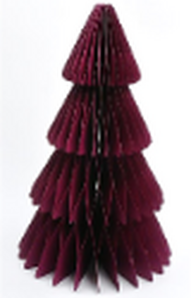 Set of 3 Claret Red Paper Christmas Trees 30cm