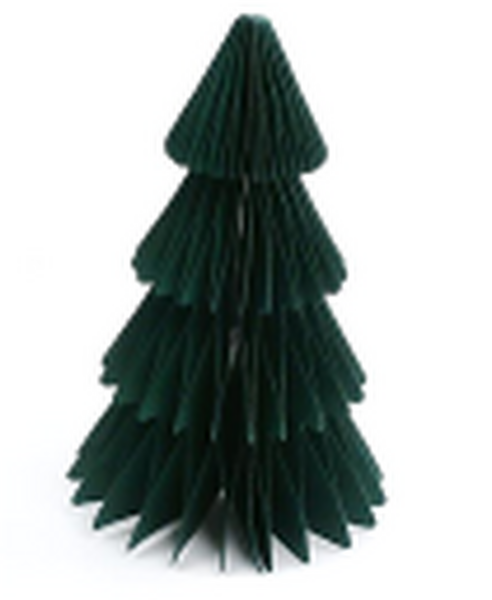 Set of 3 Dark Green Paper Christmas Trees 20CM