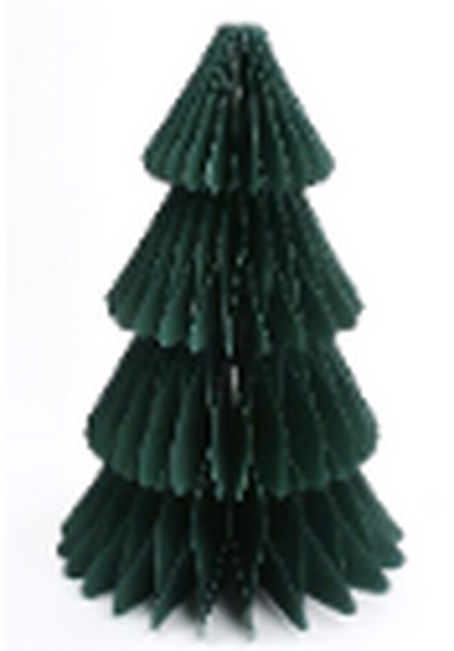 Set of 3 Dark Green Paper Christmas Trees 25cm
