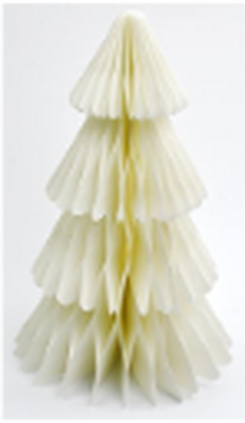 Set of 3 Winter White Paper Christmas Trees 25cm