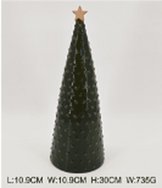 Ceramic Green Pimpled Christmas Tree Large