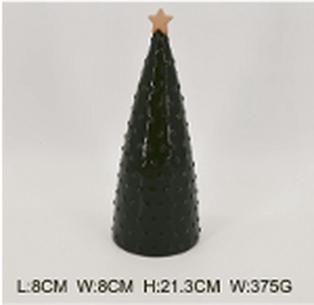 Ceramic Green Pimpled Christmas Tree Large