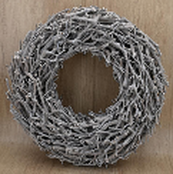 Root Branch Wreath Whitewash 45cm