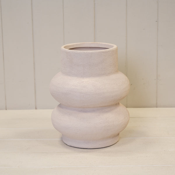 Stone White Scultptured Vase.