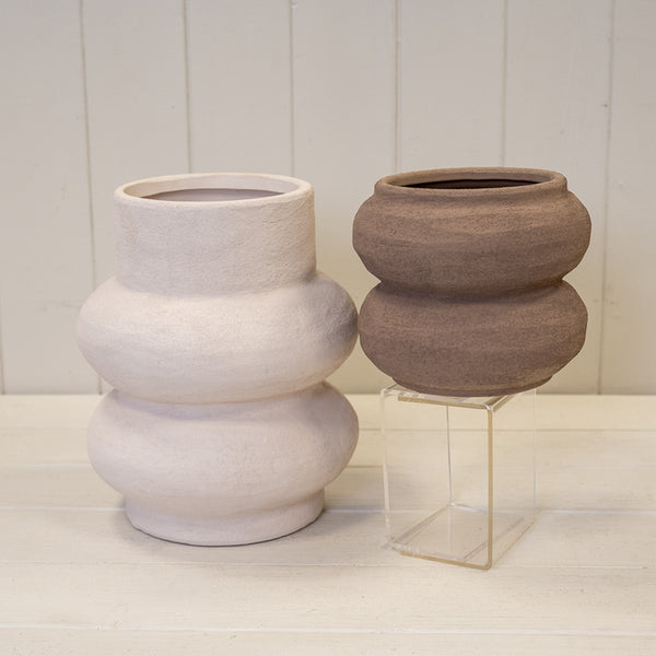 Stone White Scultptured Vase.