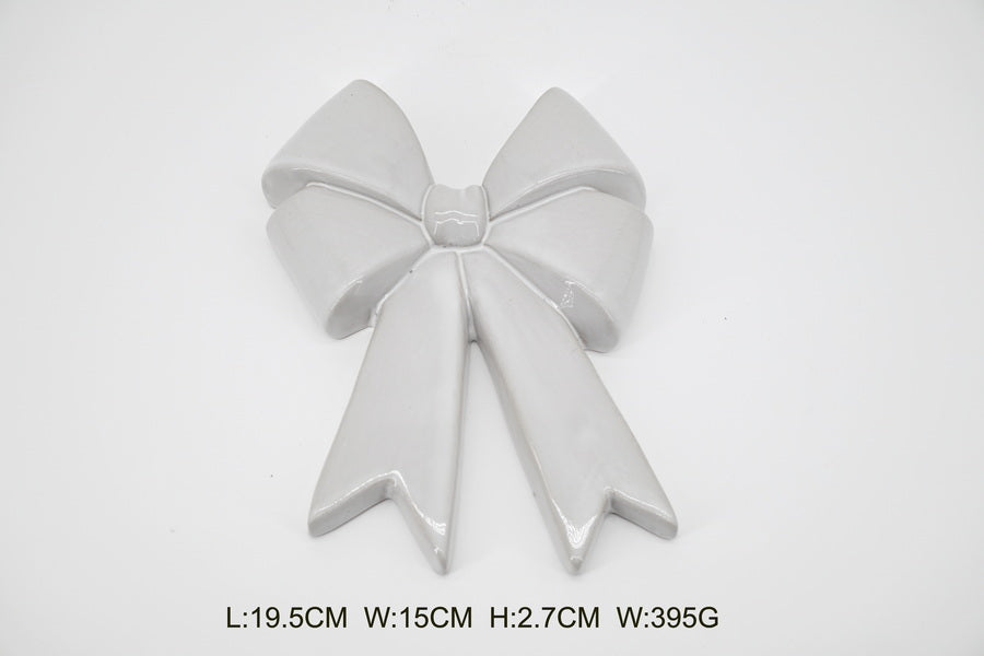 Large Ceramic Double Bow Decor