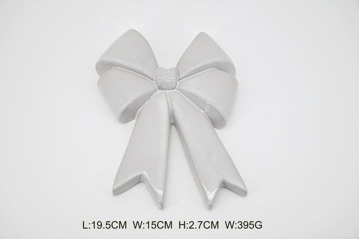 Large Ceramic Double Bow Decor