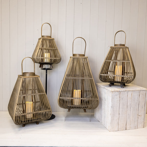 Extra Large Bamboo Lantern with LED Candle