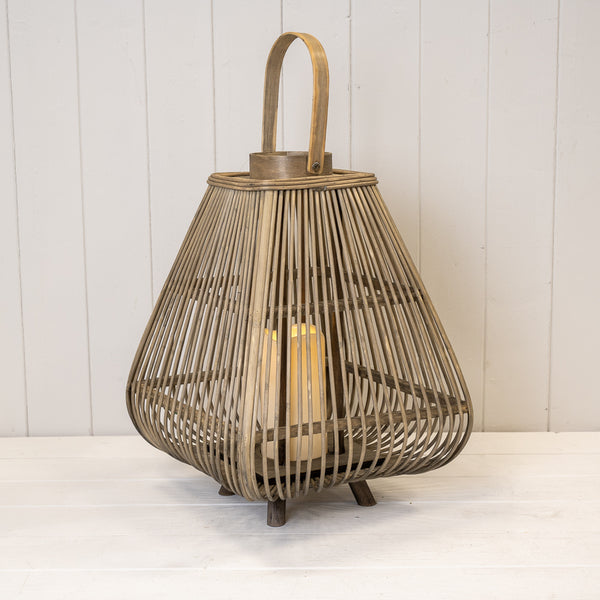 Medium Bamboo Lantern with LED Candle