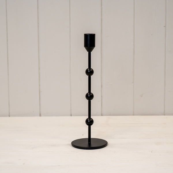Large Black Metal Single Candle Stick