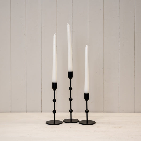 Large Black Metal Single Candle Stick