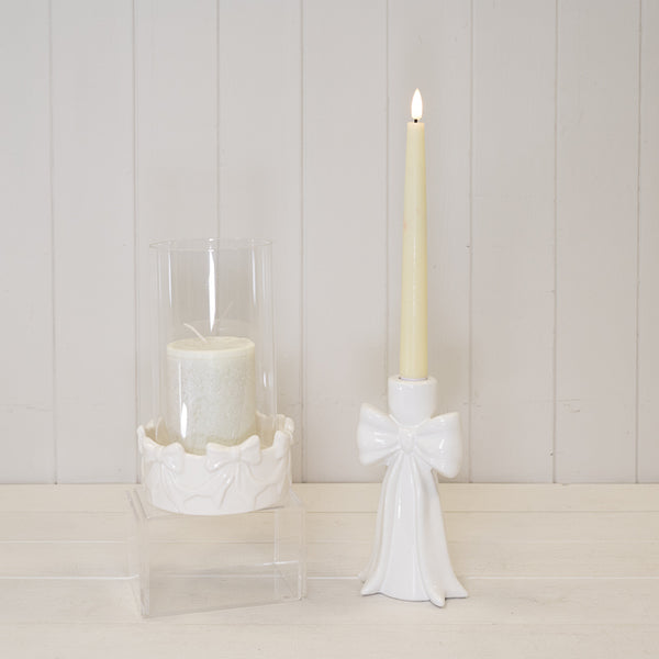 Round Bow Candle Holder with Glass Insert