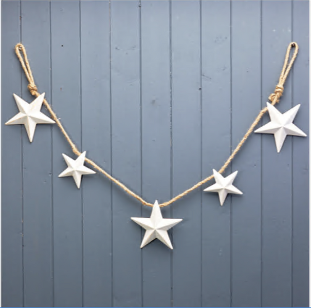 White Metal Star Garland