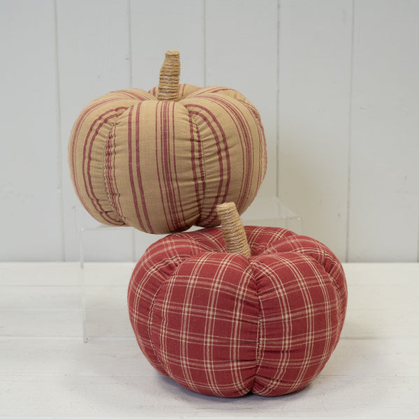 Deep Rose Checked Fabric Pumkin