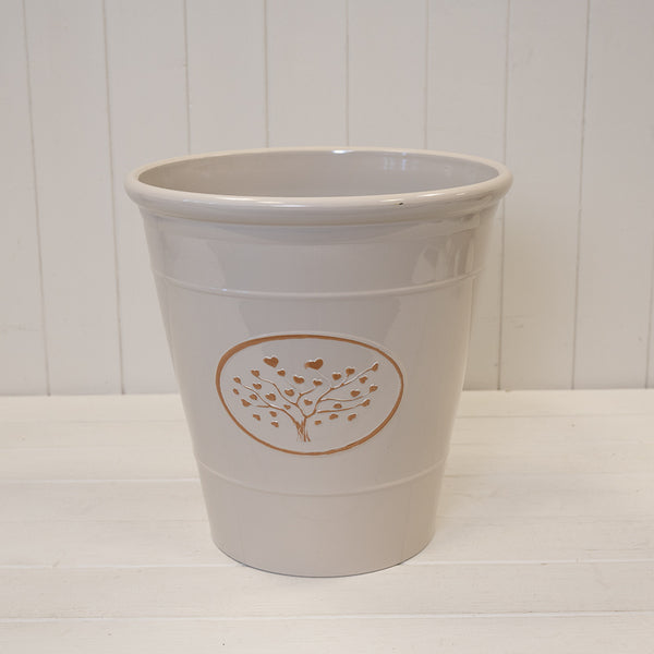 Cream Round Love Heart Tree Recycled Plastic Planter TD30cm