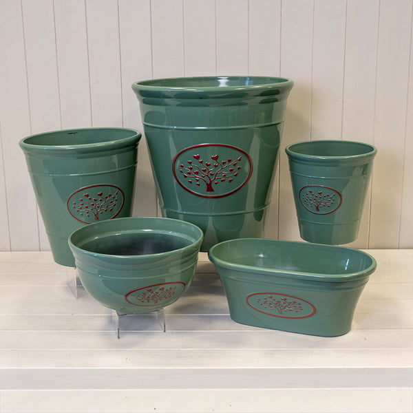 Green Round Love Heart Tree Trough Recycled Plastic Planter 7.7LTR