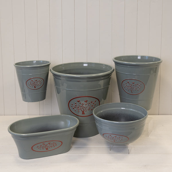 Grey Round Love Heart Tree Recycled Plastic Planter TD30cm