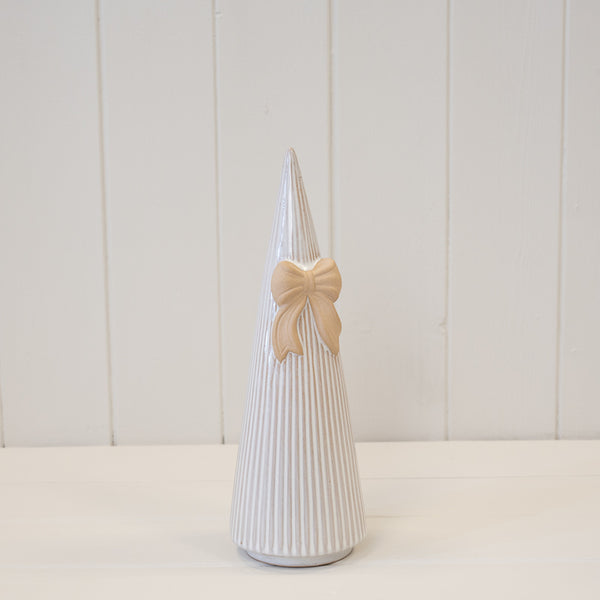 Medium Stoneglazed Striped Tree with Bow Detail