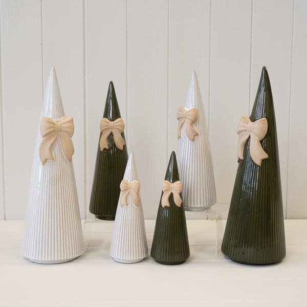 Medium Stoneglazed Striped Tree with Bow Detail