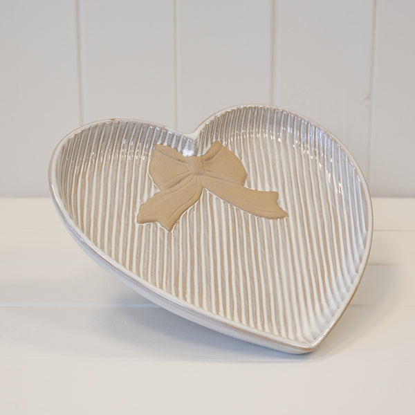 Large Heart Plate with Bow Detail