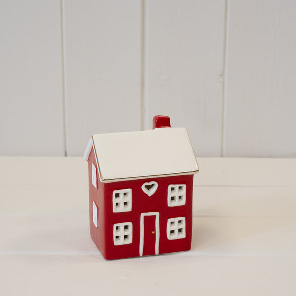 Short Red Ceramic LED Ceramic Heart House