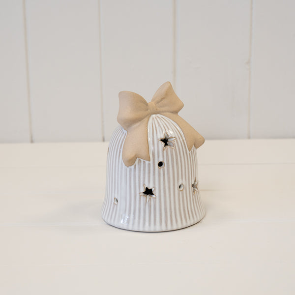 LED Ceramic Christmas Bell with Bow