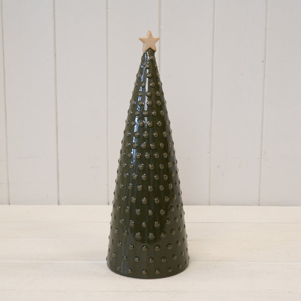 Ceramic Green Pimpled Christmas Tree Large
