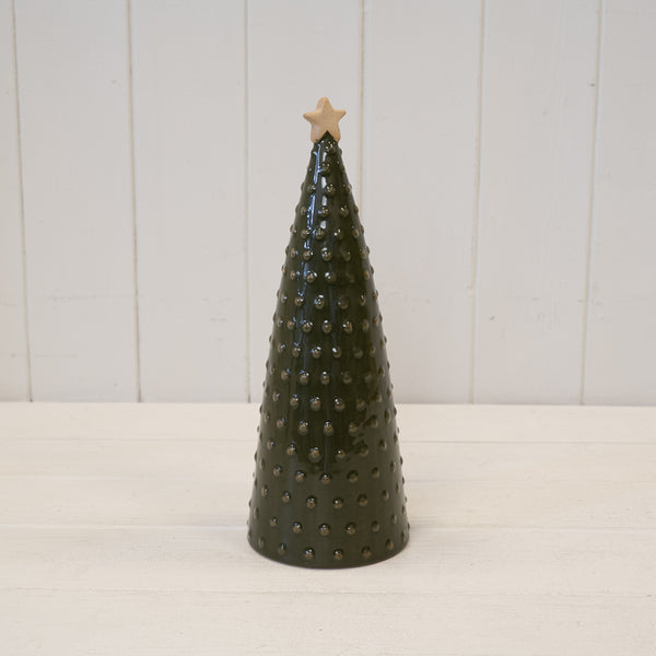 Ceramic Green Pimpled Christmas Tree Medium