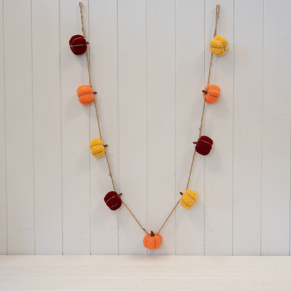 Boucle Pumpkin Garland. Yellow Orange and Brown