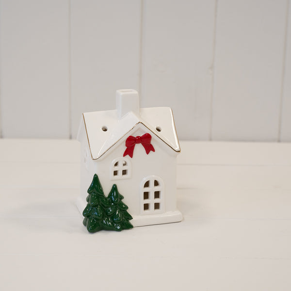 Medium Christmas Home with Red Bow