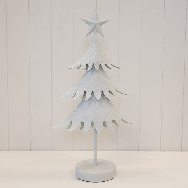 Off White Metal Christmas Tree