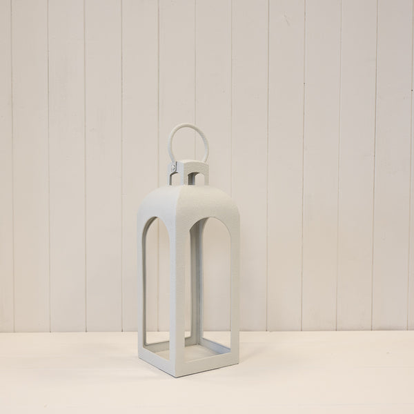 Off White Metal Open Faced Lantern Small